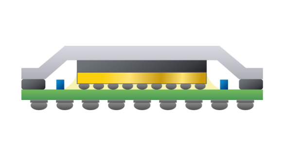 在半導(dǎo)體芯片與基板之間形成均勻間距